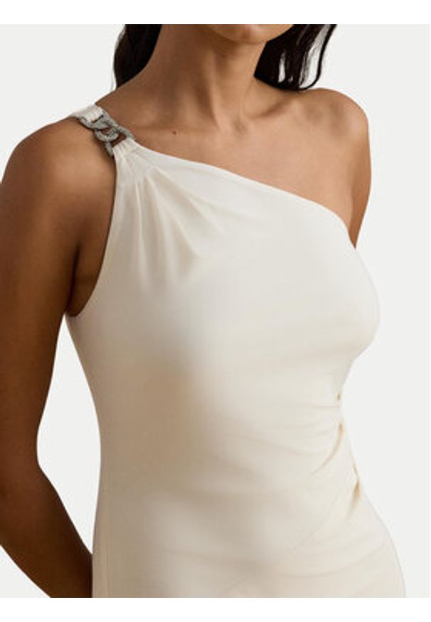 Lauren Ralph Lauren - LAUREN RALPH LAUREN Sukienka wieczorowa 253980922003 Écru Slim Fit. Materiał: syntetyk. Styl: wizytowy