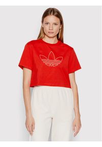 Adidas - adidas T-Shirt HK5175 Czerwony Loose Fit. Kolor: czerwony. Materiał: bawełna