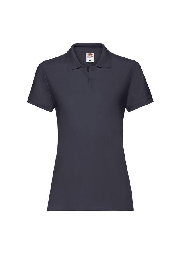 FRUIT OF THE LOOM - Damska Koszulka Polo Premium Plain. Typ kołnierza: polo. Kolor: niebieski