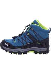 Buty trekkingowe dla dzieci CMP Kids Rigel Mid. Okazja: na co dzień. Kolor: czarny, niebieski, wielokolorowy. Materiał: syntetyk, materiał