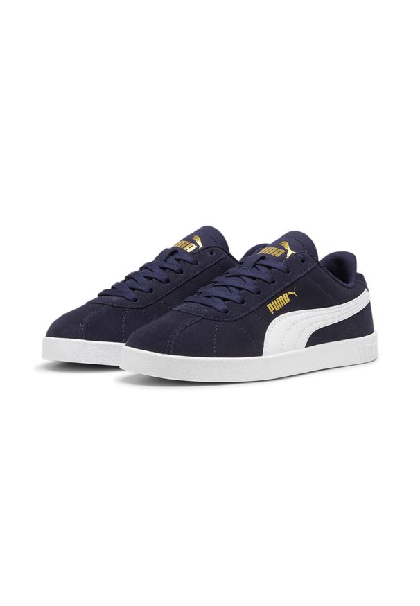 Puma - Młodzieżowe sneakersy PUMA Club II PUMA Navy White Gold Blue. Kolor: wielokolorowy, niebieski, biały. Sport: turystyka piesza