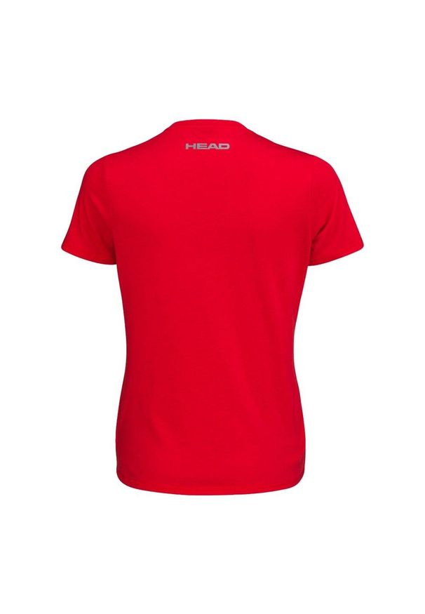 Head - Koszulka z krótkim rękawem damska CLUB BASIC. Kolor: czerwony. Materiał: poliester, bawełna, materiał, jersey. Długość rękawa: krótki rękaw. Długość: krótkie