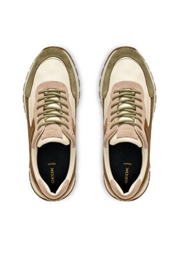 Geox Sneakersy D Desya B Abx D563LB 000BC C1SB3 Beżowy. Kolor: beżowy. Materiał: skóra, zamsz