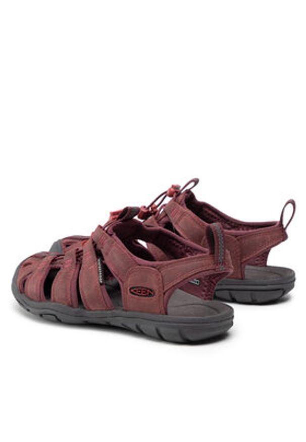 keen - Keen Sandały Clearwater Cnx Lleather 1025088 Bordowy. Kolor: czerwony. Materiał: nubuk, skóra