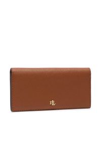 Lauren Ralph Lauren Duży Portfel Damski Slim Wallet 432802917010 Brązowy. Kolor: brązowy. Materiał: skóra