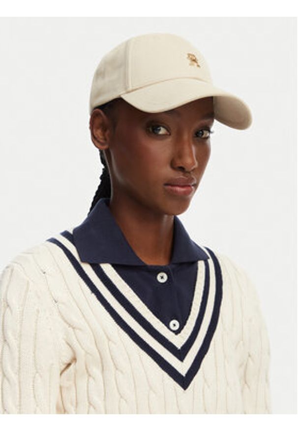 TOMMY HILFIGER - Tommy Hilfiger Czapka z daszkiem Elevated Chic AW0AW17631 Beżowy. Kolor: beżowy. Materiał: bawełna