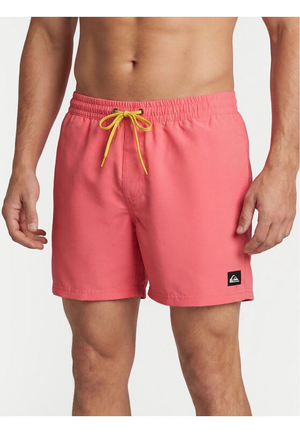Quiksilver Szorty kąpielowe Everyday Solid Volley 15 EQYJV04120 Koralowy Regular Fit. Kolor: pomarańczowy. Materiał: syntetyk