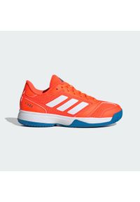 Adidas - Buty Ligra 8 Kids IN. Kolor: biały, pomarańczowy, wielokolorowy. Materiał: materiał. Sport: siatkówka, piłka ręczna #1