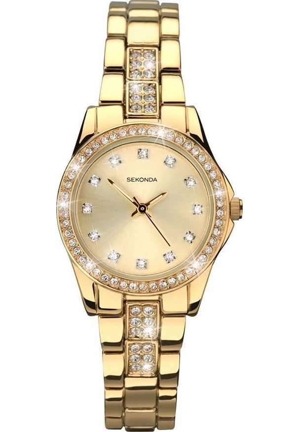 Zegarek Sekonda Zegarek damski Sekonda 2020 CYRKONIE złoty. Kolor: złoty