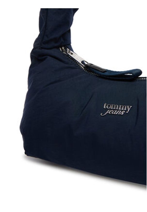 Tommy Jeans Torebka Metal Logo Padded Strap Shoulder Bag AW0AW18583 Granatowy. Kolor: niebieski