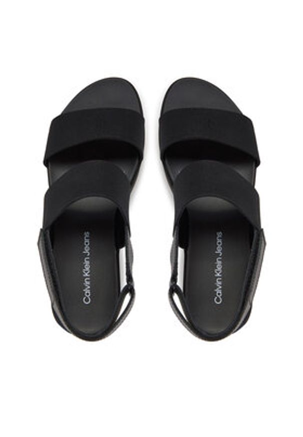 Calvin Klein Jeans Sandały Flatform Sandal Sling In YW0YW01788 Czarny. Kolor: czarny. Materiał: materiał