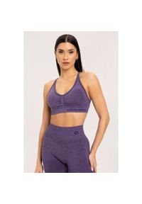 GYM GLAMOUR - Stanik fitness cardio damski Gym Glamour seamless. Kolor: fioletowy. Sport: fitness
