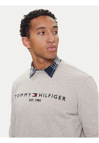 TOMMY HILFIGER - Tommy Hilfiger Bluza Logo MW0MW11596 Beżowy Regular Fit. Kolor: beżowy. Materiał: syntetyk