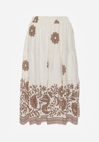 Born2be - Brązowa Rozkloszowana Spódnica z Wiskozy w Kwiatowy Wzór Masterore. Okazja: do pracy, na co dzień. Kolor: brązowy. Materiał: wiskoza. Wzór: kwiaty. Styl: casual #5