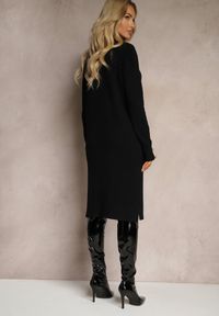 Renee - Czarna Pudełkowa Sukienka z Wiskozą Modalem i Guzikami Jesalttia. Okazja: na co dzień. Kolor: czarny. Materiał: wiskoza. Długość rękawa: długi rękaw. Typ sukienki: proste. Styl: elegancki, casual #5