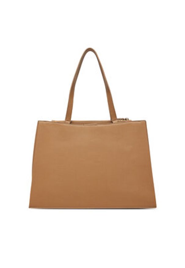 TOMMY HILFIGER - Tommy Hilfiger Torebka Th Her Tote AW0AW17191 Brązowy. Kolor: brązowy. Materiał: skórzane