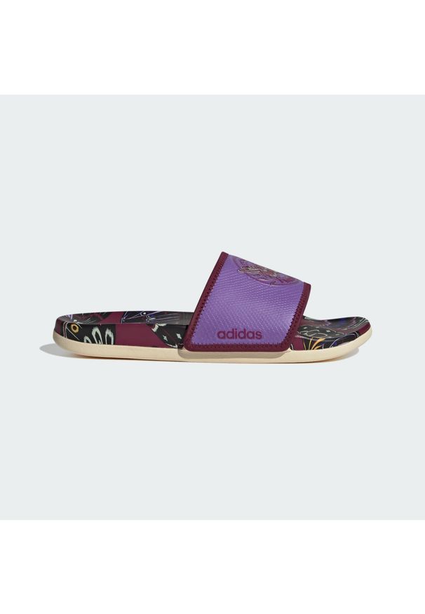 Adidas - Klapki Adilette Komfort. Kolor: czerwony, fioletowy, wielokolorowy. Styl: sportowy