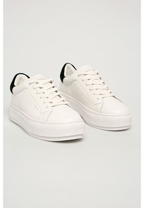 Kurt Geiger London - Buty skórzane Laney. Zapięcie: sznurówki. Kolor: biały. Materiał: skóra. Obcas: na platformie