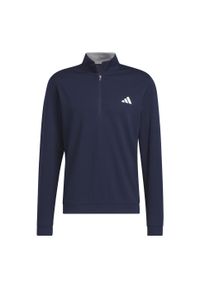 Adidas - Elevated 1/4-Zip Pullover. Typ kołnierza: golf. Kolor: niebieski. Materiał: materiał. Sport: golf