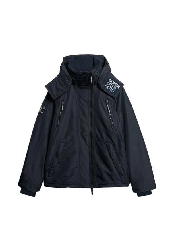 Kurtka puchowa Superdry Everest. Typ kołnierza: kaptur. Kolor: niebieski. Materiał: puch
