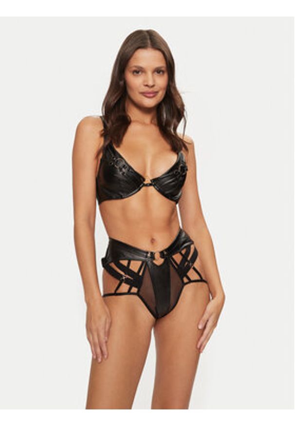 Hunkemöller Biustonosz z fiszbiną Faye 206204 Czarny. Kolor: czarny. Materiał: syntetyk