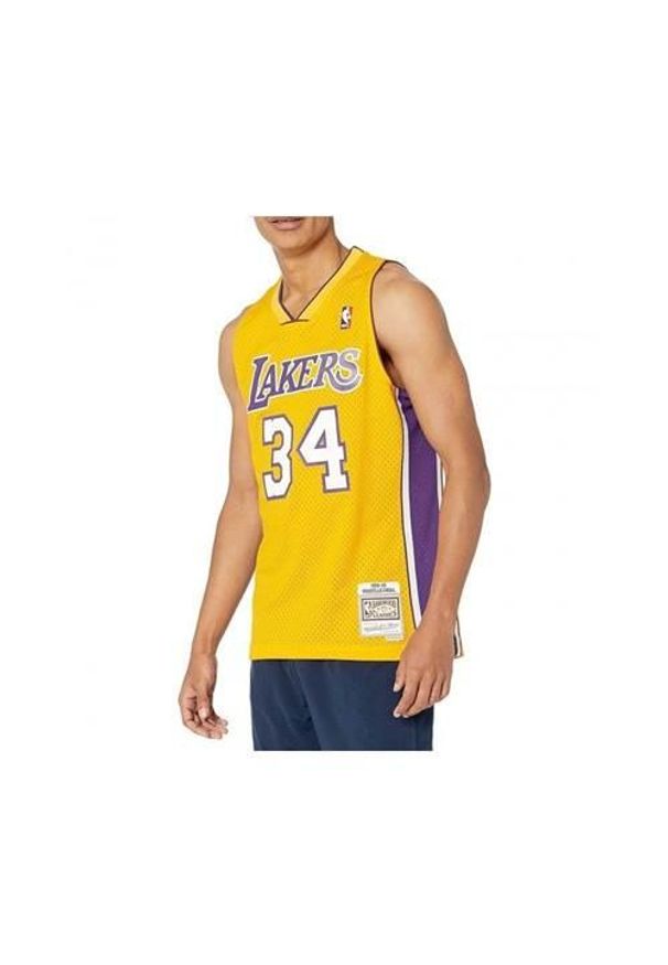 Mitchell & Ness Los Angeles Lakers Nba Swingman Home Jersey. Kolor: pomarańczowy, żółty, wielokolorowy. Materiał: jersey. Długość rękawa: bez rękawów