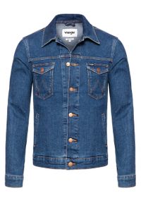 Wrangler - KURTKA JEANSOWA WRANGLER REGULAR JACKET DARKSTONE W44323090. Materiał: jeans