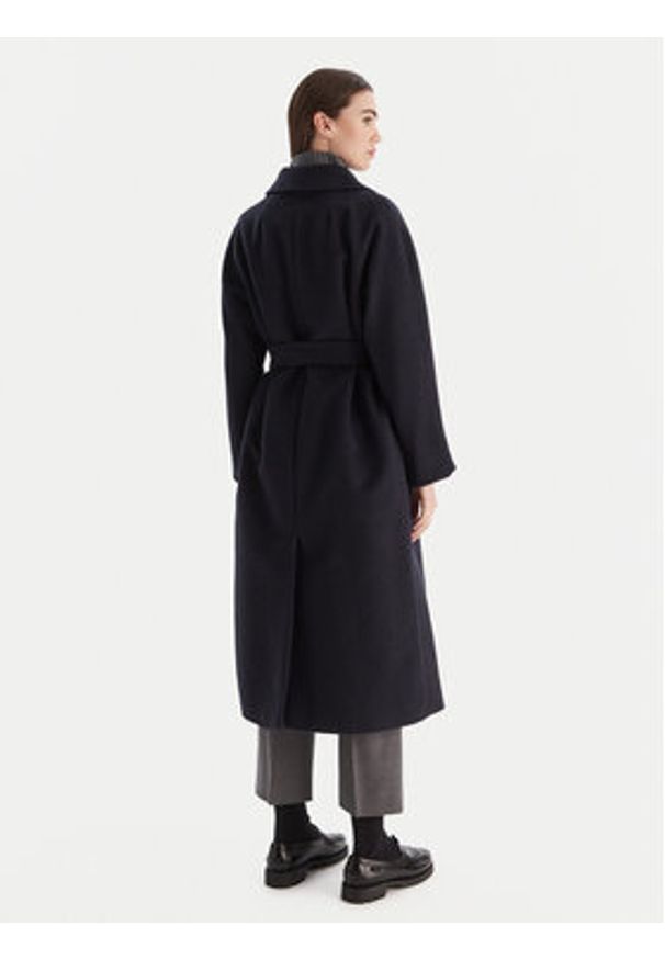Weekend Max Mara Płaszcz wełniany Tempera 2525016082 Granatowy Regular Fit. Kolor: niebieski. Materiał: wełna