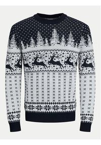 Jack & Jones Sweter Xmas Gabriel 12266118 Szary Regular Fit. Kolor: szary. Materiał: syntetyk #4
