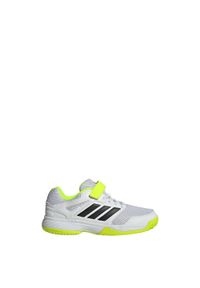 Adidas - Buty halowe dla dzieci Speedcourt Indoor. Kolor: biały, czarny, żółty, wielokolorowy. Sport: siatkówka