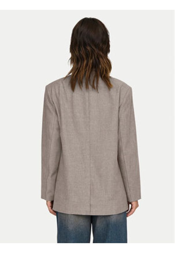 only - ONLY Marynarka Linda 15328158 Beżowy Oversize. Kolor: beżowy. Materiał: syntetyk