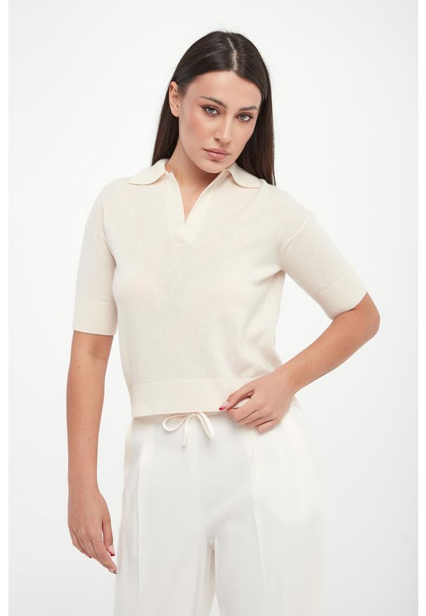 Marella - Sweter damski z kaszmirem Feltro MARELLA MONOCHROME. Materiał: kaszmir