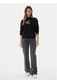 Calvin Klein Jeans Bluza Foil Monologo LV047E825G Czarny Regular Fit. Kolor: czarny. Materiał: bawełna #4
