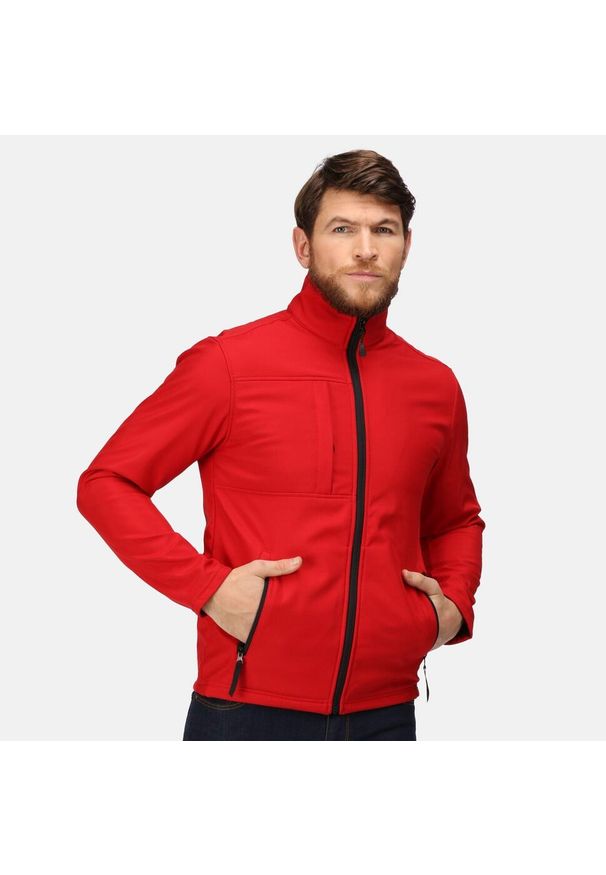 Regatta - Męski Softshell Octagon II. Kolor: czerwony, wielokolorowy, czarny. Materiał: softshell