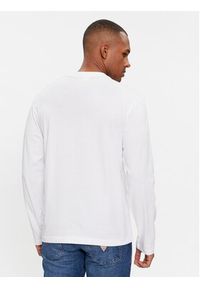 Calvin Klein Longsleeve Cut Through Logo Ls T-Shirt K10K112891 Biały Regular Fit. Kolor: biały. Materiał: bawełna. Długość rękawa: długi rękaw