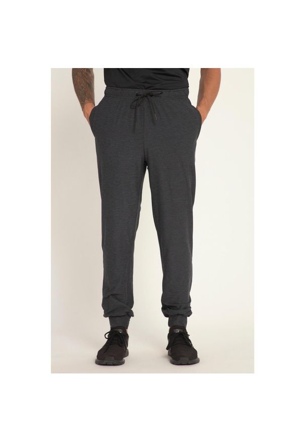JAY-PI - Męskie Spodnie dresowe FLEXNAMIC® materiał szybkoschnący do fitnessu. Kolekcja: plus size. Kolor: czarny. Materiał: elastan, poliester, materiał. Sport: fitness