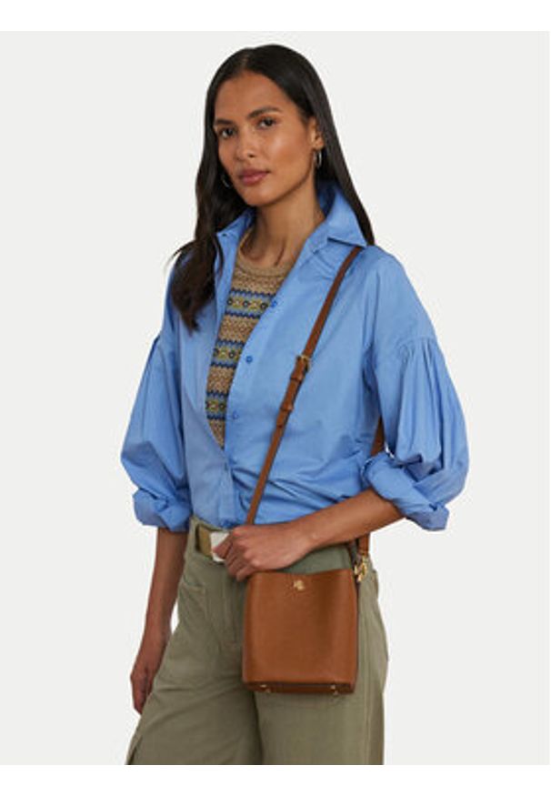 Lauren Ralph Lauren - LAUREN RALPH LAUREN Torebka 431969365002 Brązowy. Kolor: brązowy. Materiał: skórzane
