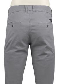 Męskie, Bawełniane Spodnie Typu Chinos - Victorio - Popielate. Kolor: szary. Materiał: elastan, bawełna #3