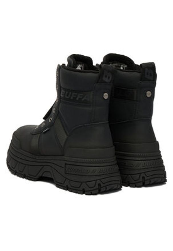 Buffalo Trzewiki Fusion Front Zip 1270130 Czarny. Kolor: czarny. Materiał: skóra