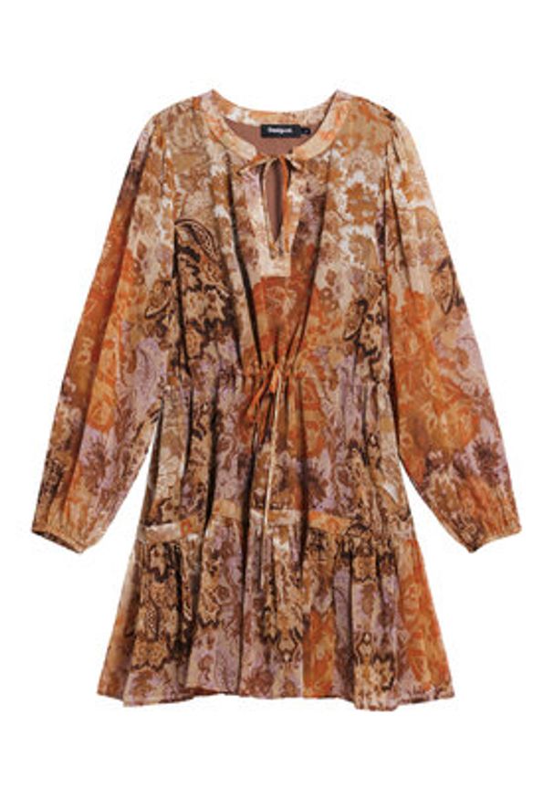 Desigual Sukienka codzienna Bohoshort 25WWVW18 Pomarańczowy Relaxed Fit. Okazja: na co dzień. Kolor: pomarańczowy. Materiał: syntetyk. Typ sukienki: proste. Styl: casual