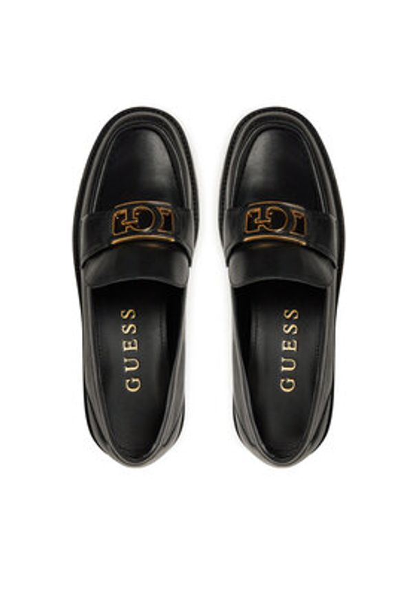 Guess Loafersy FLPSHU LEA14 Czarny. Kolor: czarny. Materiał: skóra