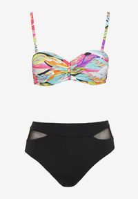 Born2be - Czarno-Różowe Bikini Biustonosz i Majtki Figi z Abstrakcyjnym Wzorem Arinira. Kolor: czarny #3