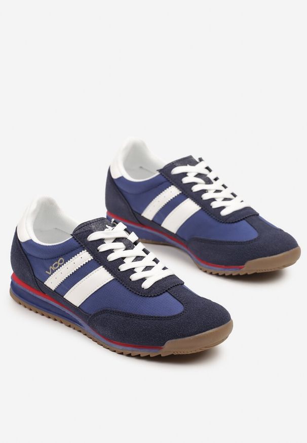 Born2be - Niebieskie Buty Sportowe Tenisówki z Naszywkami Mepralia. Okazja: na co dzień, do pracy. Kolor: niebieski. Materiał: materiał. Wzór: aplikacja