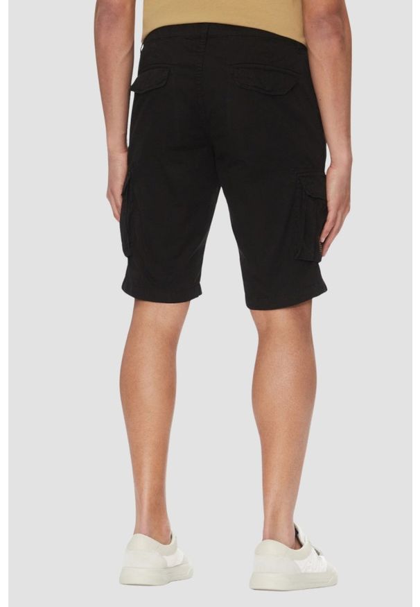 Aeronautica Militare - AERONAUTICA MILITARE Czarne męskie bermudy, Rozmiar S. Okazja: na co dzień. Kolor: czarny. Materiał: materiał. Styl: casual