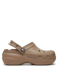 Crocs Klapki Classic Platform Lined Clog W 207938 Brązowy. Kolor: brązowy. Obcas: na platformie