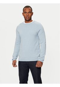 Jack & Jones - Jack&Jones Sweter 12157321 Błękitny Regular Fit. Kolor: niebieski. Materiał: bawełna