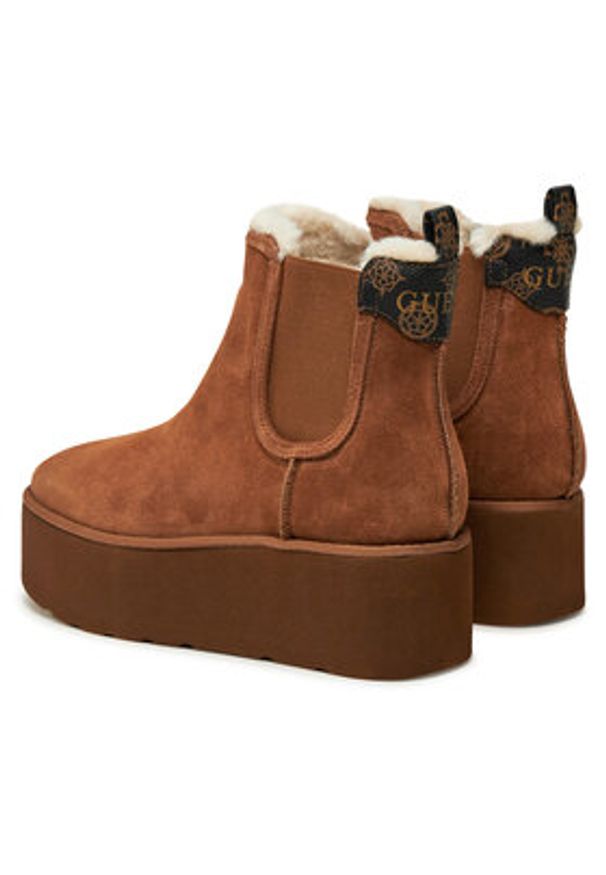 Guess Botki Jilaine2 FLFJL2 LEA10 Brązowy. Kolor: brązowy. Materiał: skóra, zamsz