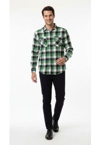 Koszula Weekendowa (Casual) - Brave Soul - Zielona w Kratkę. Okazja: na co dzień. Kolor: zielony. Materiał: poliester. Wzór: kratka. Sezon: zima, jesień. Styl: casual #3