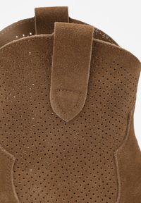 Renee - Brązowe Botki Typu Kowbojki na Stożku ze Skóry Naturalnej Clearfeather. Okazja: na co dzień. Kolor: brązowy. Materiał: skóra. Obcas: na stożku. Styl: klasyczny, casual #6