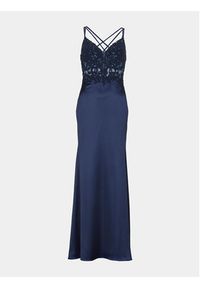 Swing Sukienka wieczorowa 5AG030HK Granatowy Slim Fit. Kolor: niebieski. Materiał: syntetyk. Styl: wizytowy